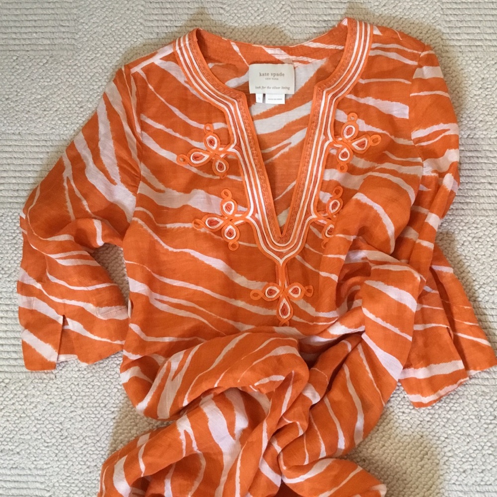 Orange Amedee Tunic/Cover Up/Sarong - Picture 3 of 6